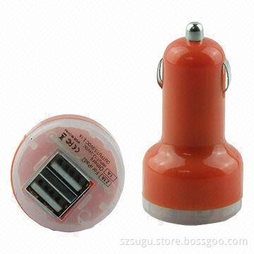 2014 Newest Colorful Double USB Car Charger for iPhone and iPad
